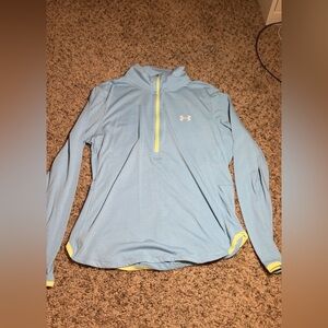 Under Armour Blue and Yellow Quarter-Zip Sweatshirt